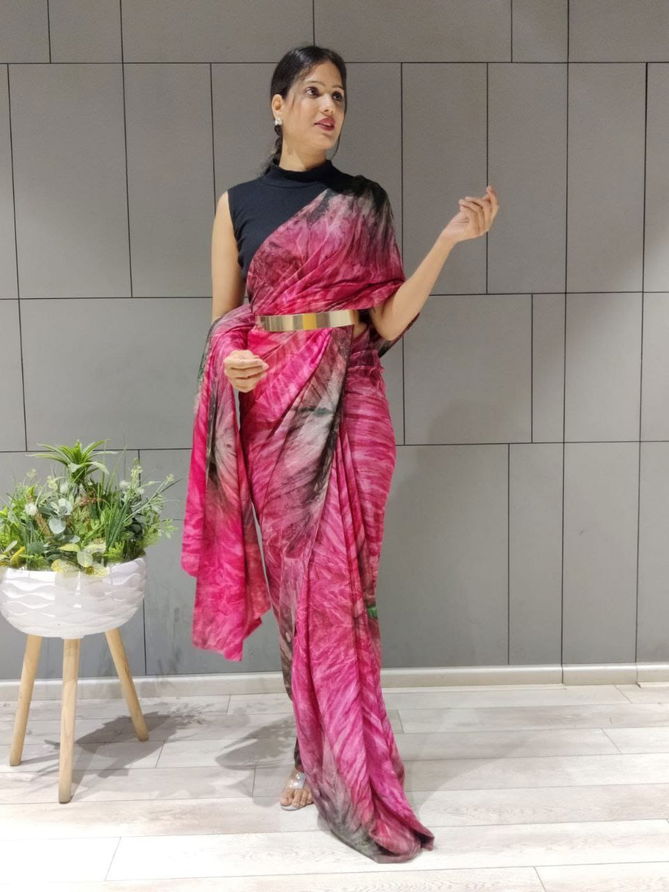 DAC 2065 Chinon Silk Printed Party Wear Readymade Sarees Wholesale Price In Surat